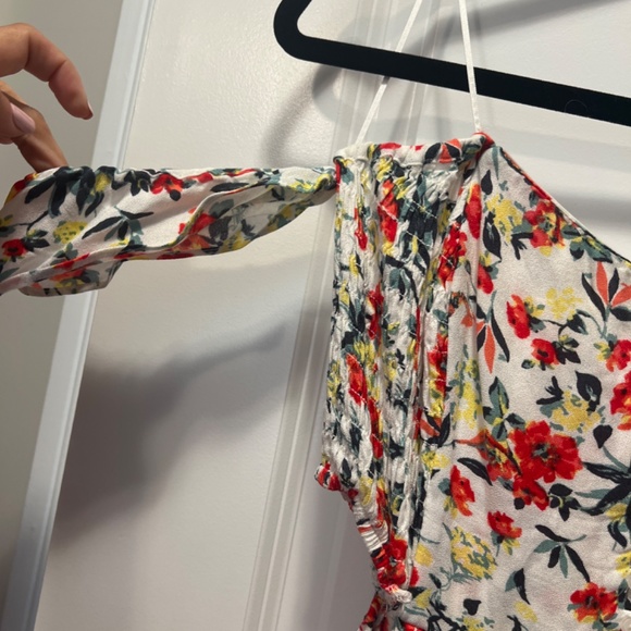 Easy on the Eyes Cream Floral Print Off-the-Shoulder Maxi Dress - Picture 3 of 6